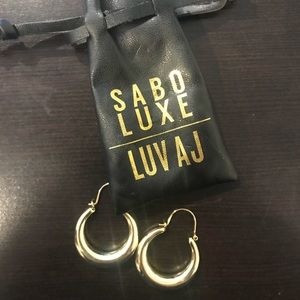 Luv AJ Martina tube hoops in gold